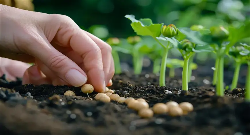 Hybrid seed crop close-up